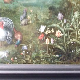 Jan Brueghel d. J. (1601-78) Paradieslandschaft mit der Erschaffung der Eva Detail  Pflanzen und Tiere