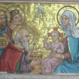 Mosaik auf dem Altar: Anbetung der heiligen drei K&ouml;nige