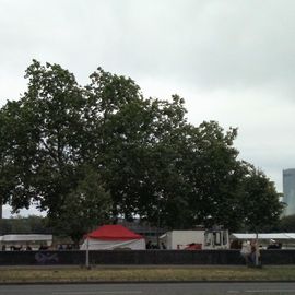 besser ging es nicht - der Kölner Altstadt Flohmarkt von der anderen Straßenseite aus gesehen