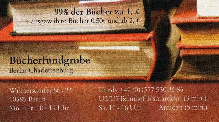 Die Visitenkarte der Bücherfundgrube 