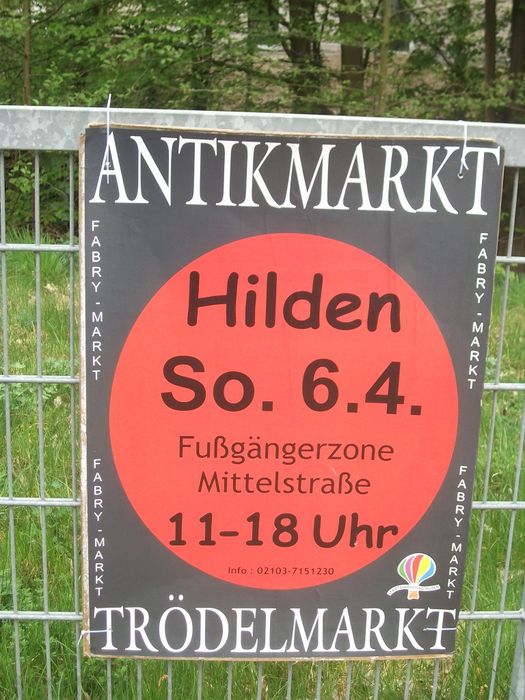 Weiterer Highlight am 6.4. 14: Antiqumarkt in der Fußgängerzone von Hilden