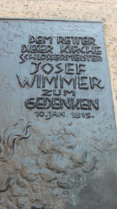 Josef Wimmer Gedenktafel am St. Lambertus in der Altstadt