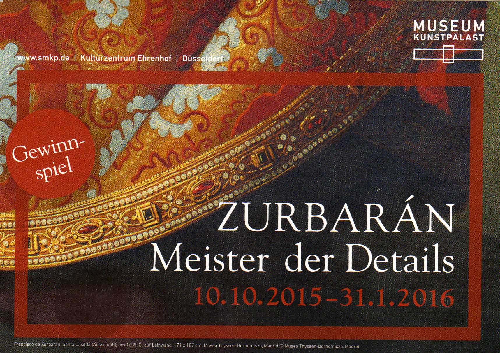 Postkarte zur Sonderausstellung ZURBAR&Aacute;N. Meister der Details!