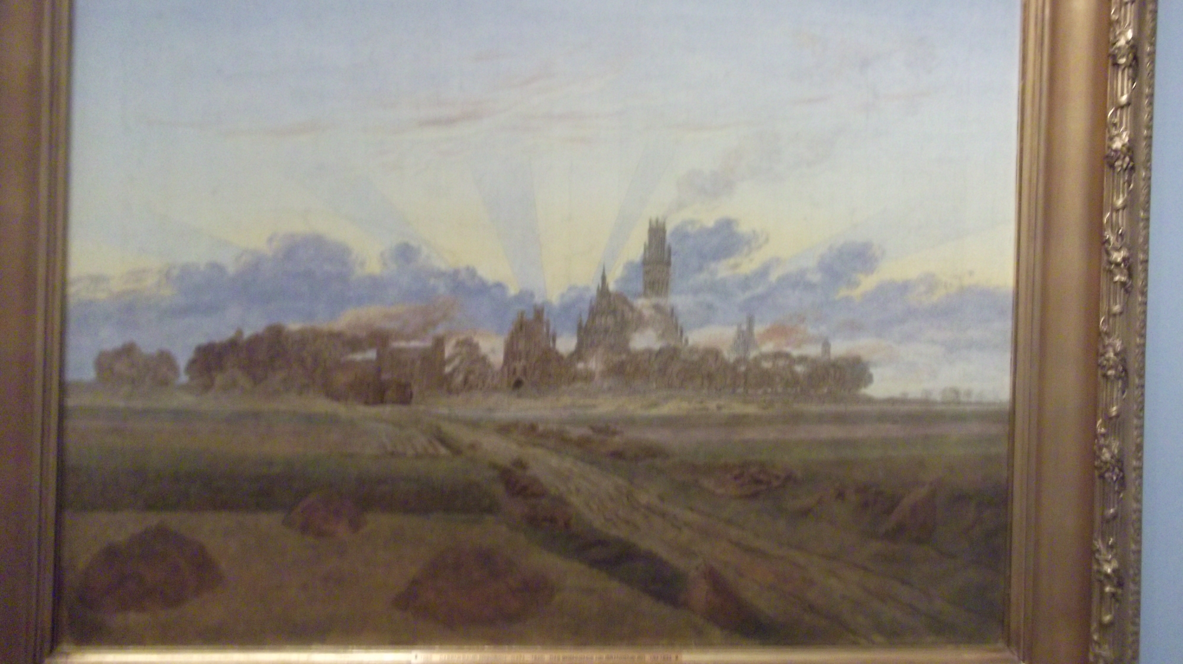 Caspar David Friedrich - das brennende Neubrandenburg um 1834