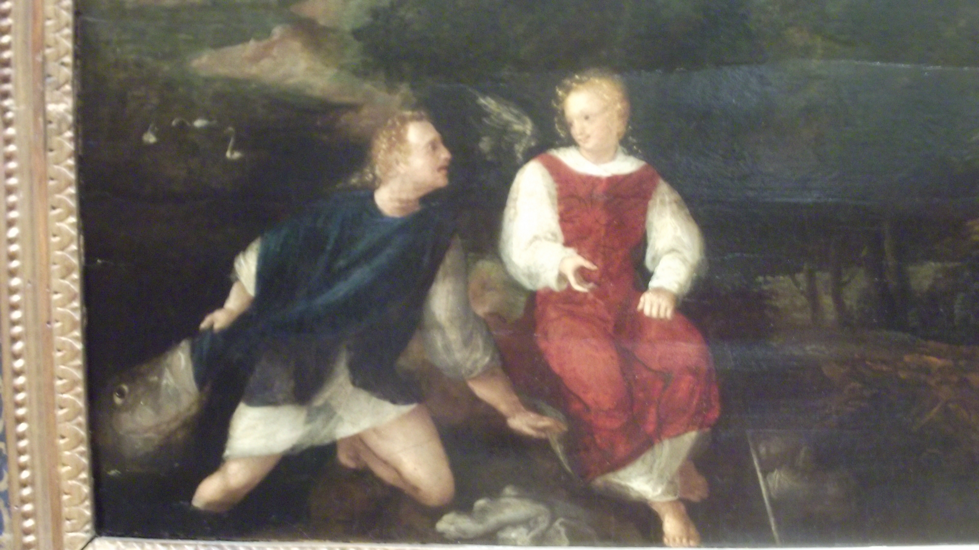 Jan van Scorel Tobias mit dem Engel beide im Detail