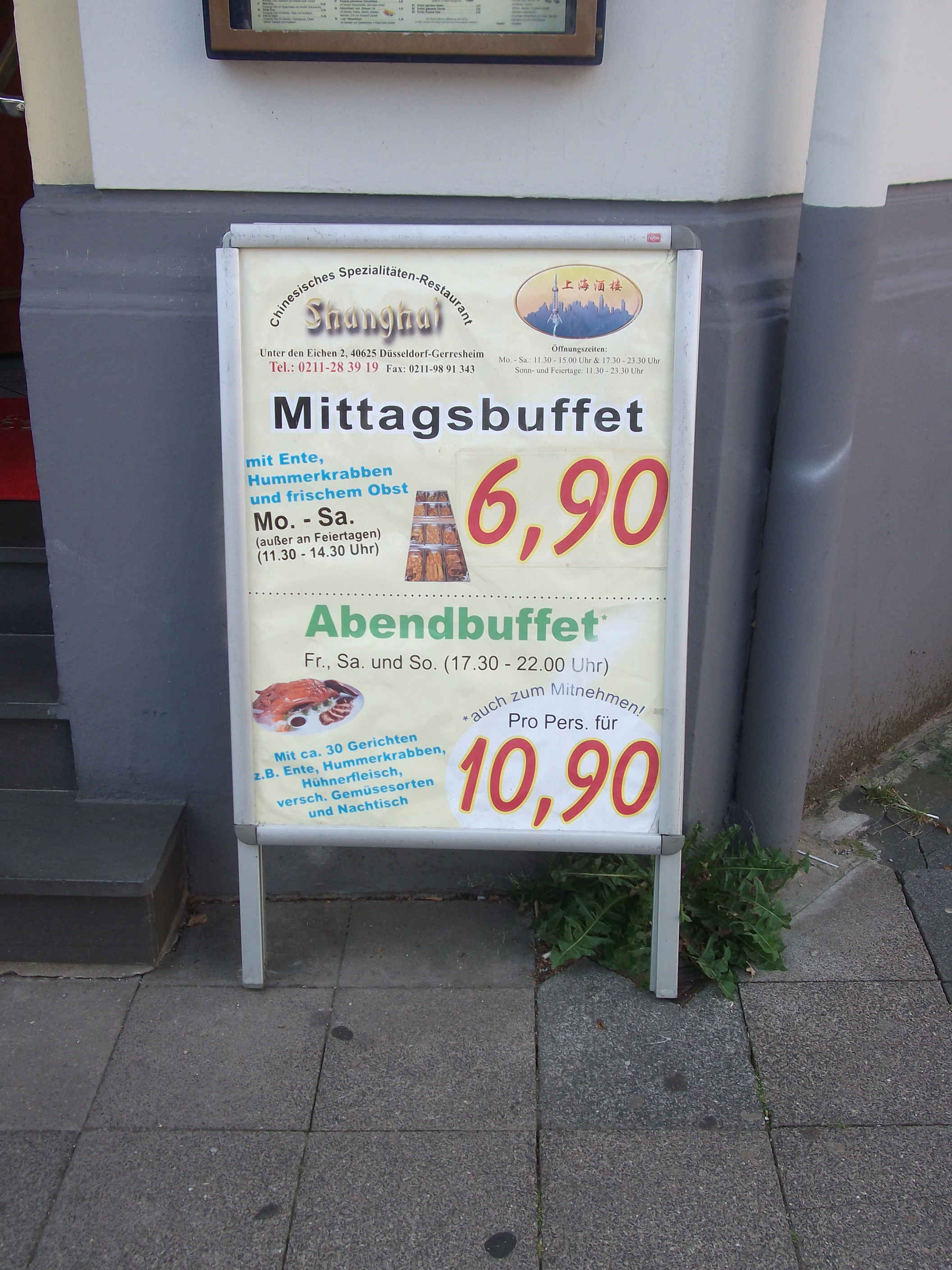 Kampfpreis: Chinaimbiss von 6,90 f&uuml;r Mittagsbuffet bzw. 10,90 Abends und an Feiertagen