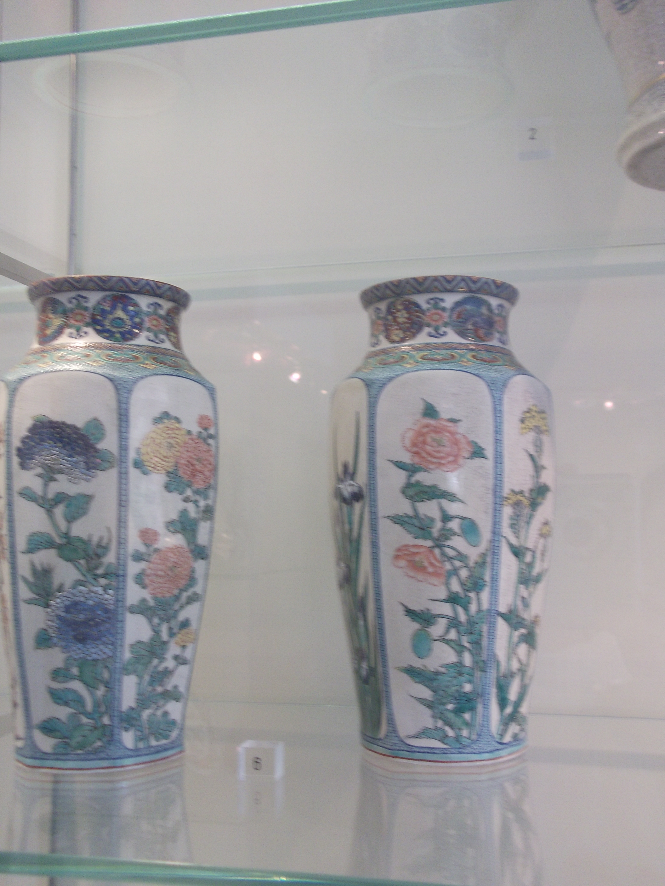 Vasenpaar Steingut Meiji-Zeit  Satsuma-Ware Geschenk von Kazuko Kanuma-Küzer