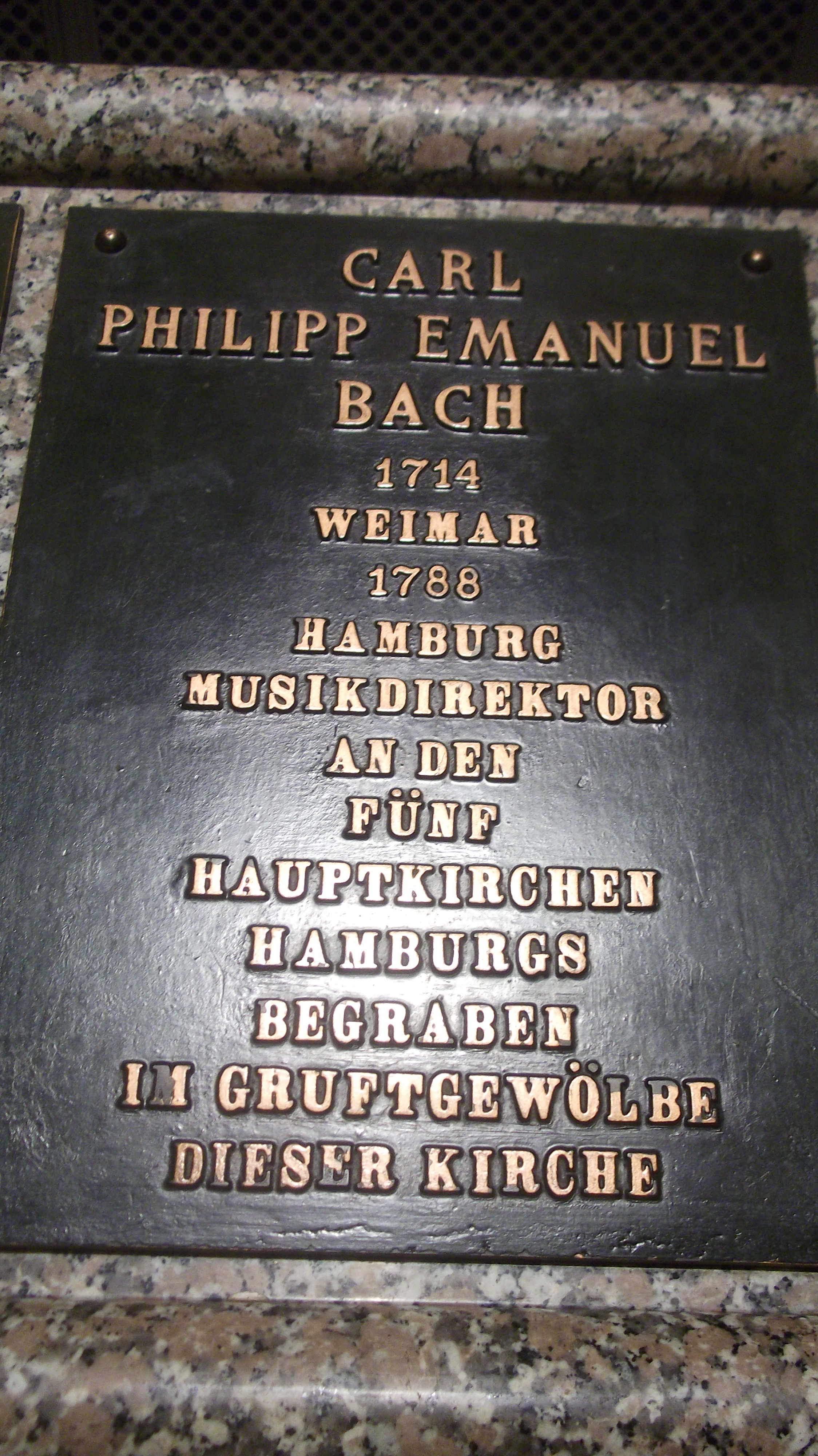Gedenktafel Carl Philipp Bach