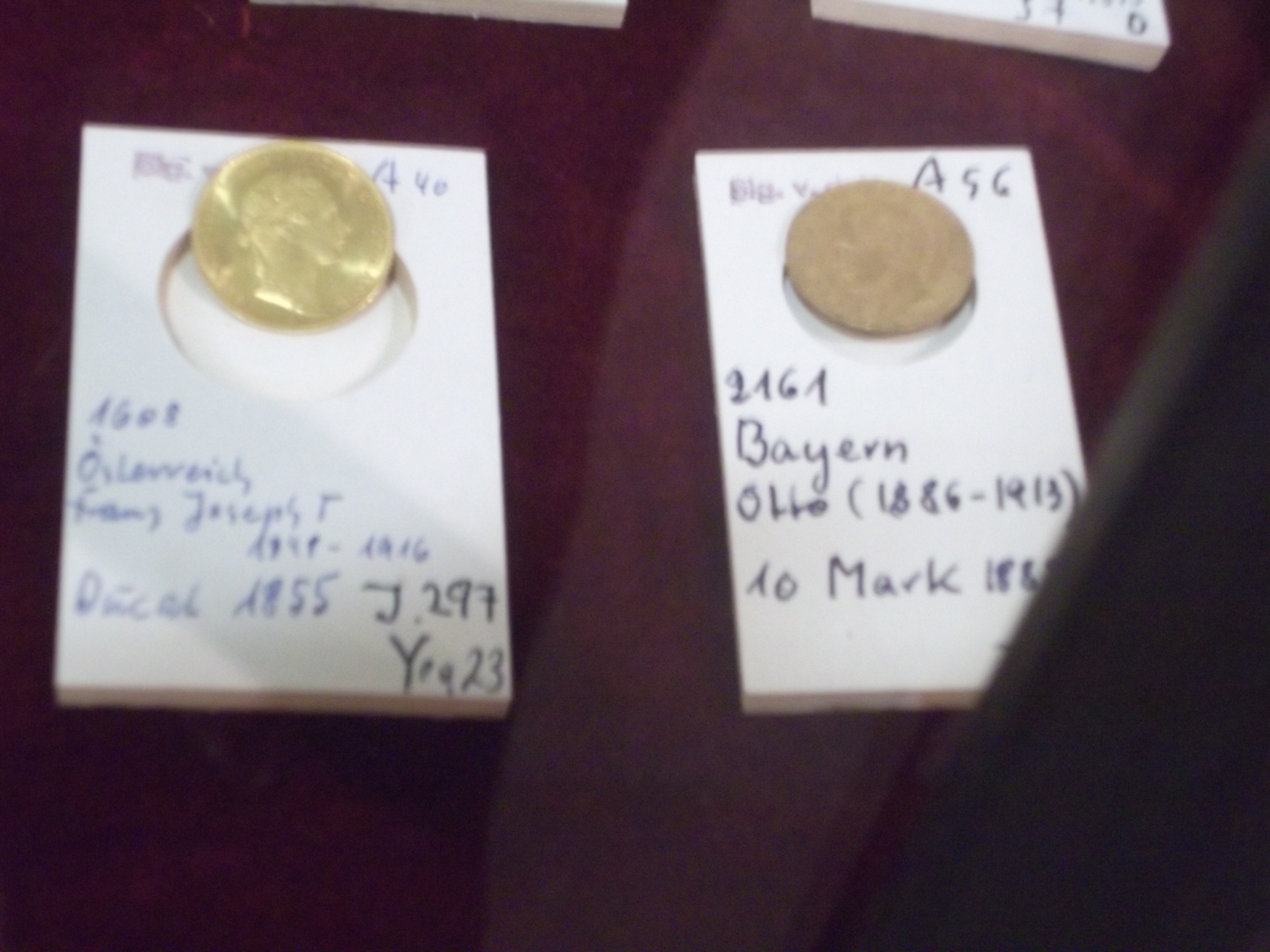 unterschiedliche Münzen, die im 19. Jahrhundert gebräuchlich gewesen sind