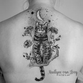Katzen Tattoo von Madlyne van Looy Tattoo &amp; Art in Velbert-Langenberg