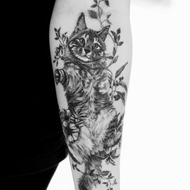 Maine-Coon Tattoo von Madlyne van Looy Tattoo &amp; Art in Velbert-Langenberg
