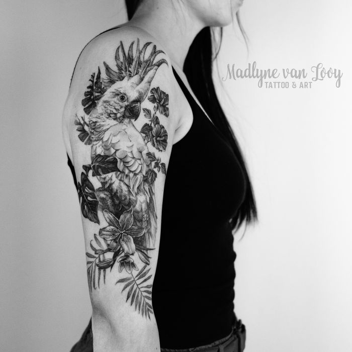 Kakadu Tattoo von Madlyne van Looy Tattoo & Art in Velbert-Langenberg