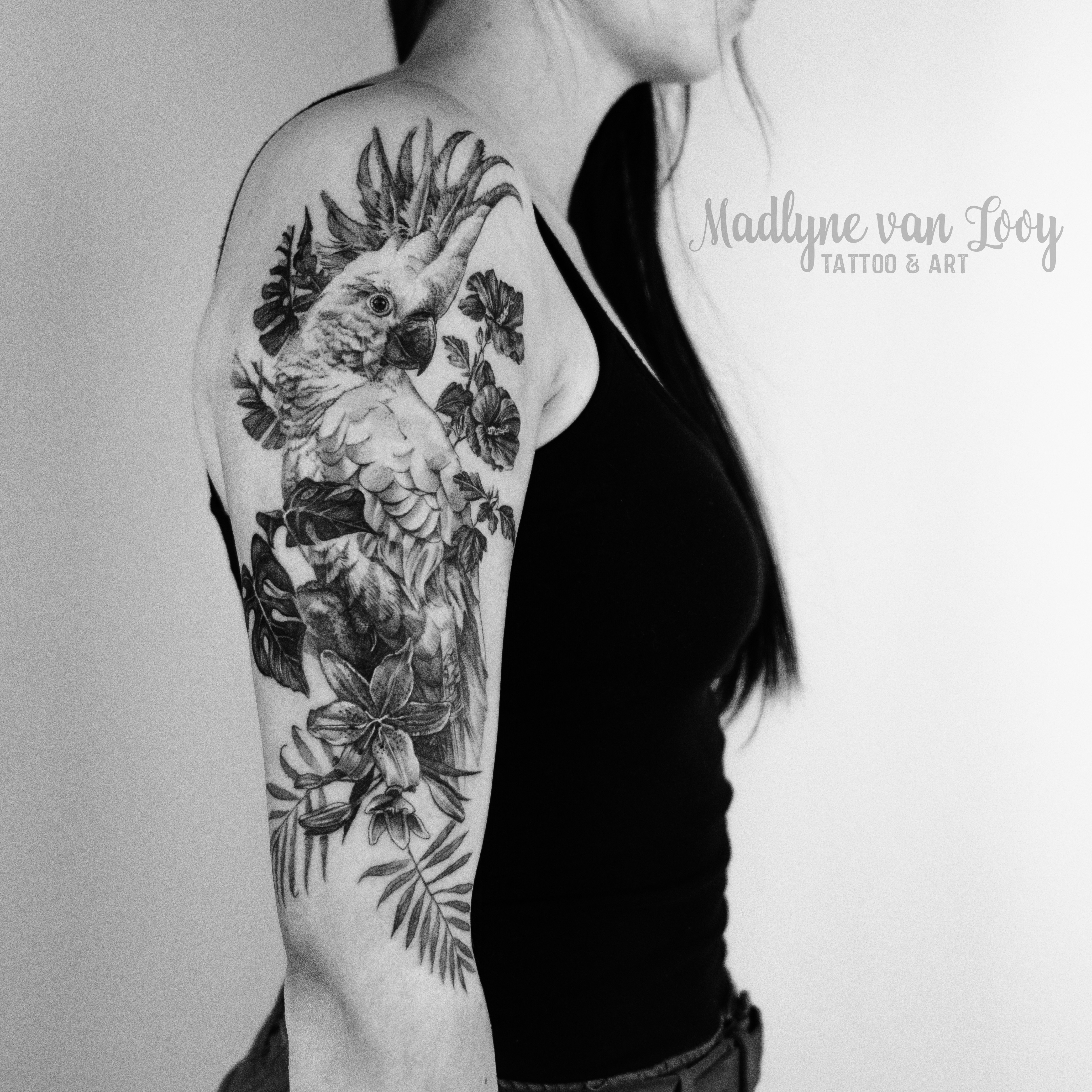 Kakadu Tattoo von Madlyne van Looy Tattoo &amp; Art in Velbert-Langenberg