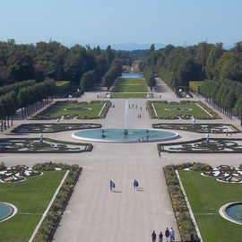 Blick vom Dach in den Schlossgarten