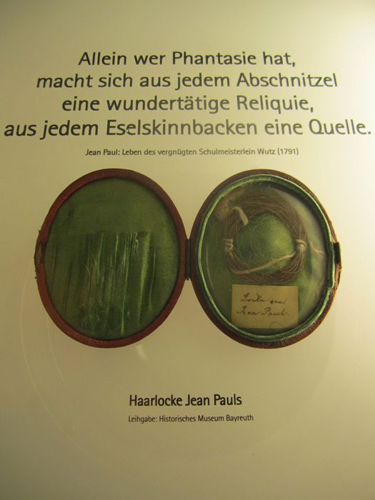 Haarlocke von Jean Paul im Jean Paul Museum Bayreuth