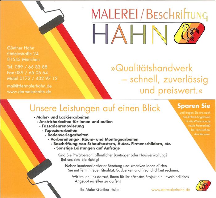 Hahn Mahlrei / Beschriftung