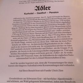Kleine Chronik des Historischen Gasthof zum Adler in Großholzleute