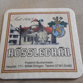 Bierdeckel der Brauerei Gasthof Rössle in Ehingen.