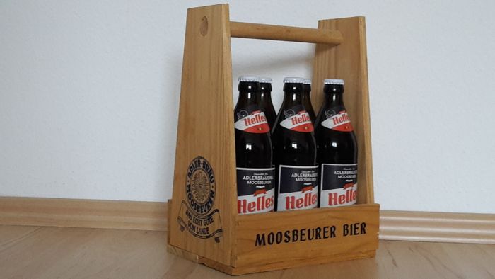 6er-Träger mit dem passenden Bier von der Adler-Bräu Moosbeuren.