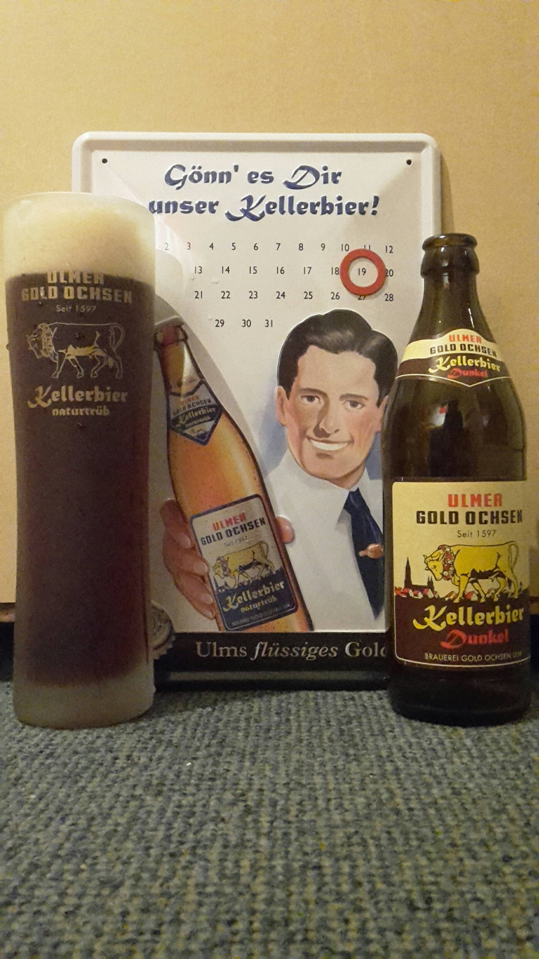 Das Kellerbier Dunkel der Brauerei Gold Ochsen aus Ulm!