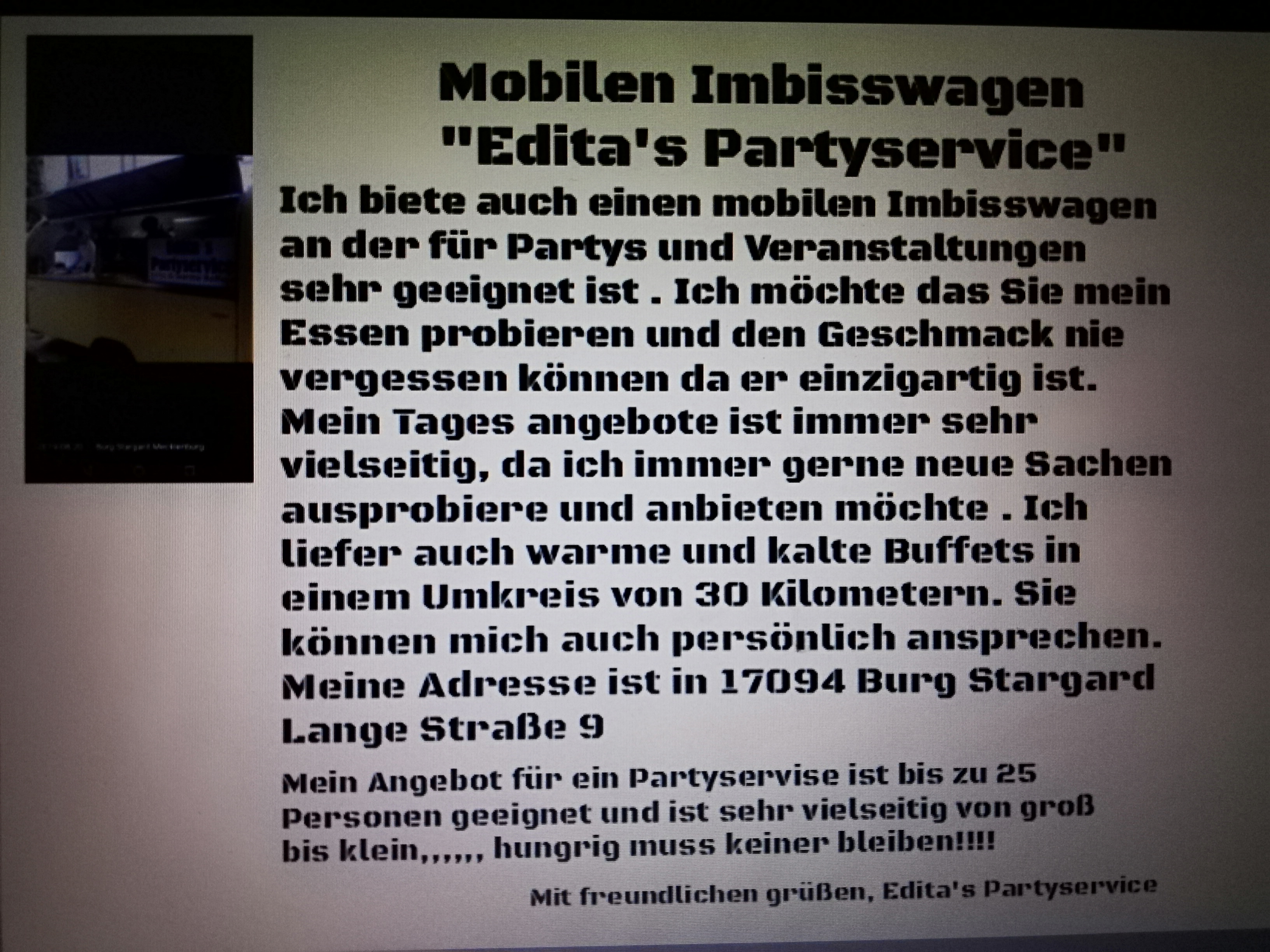 Bild 29 Edita's Partyservice Imbisswagen in Burg Stargard
