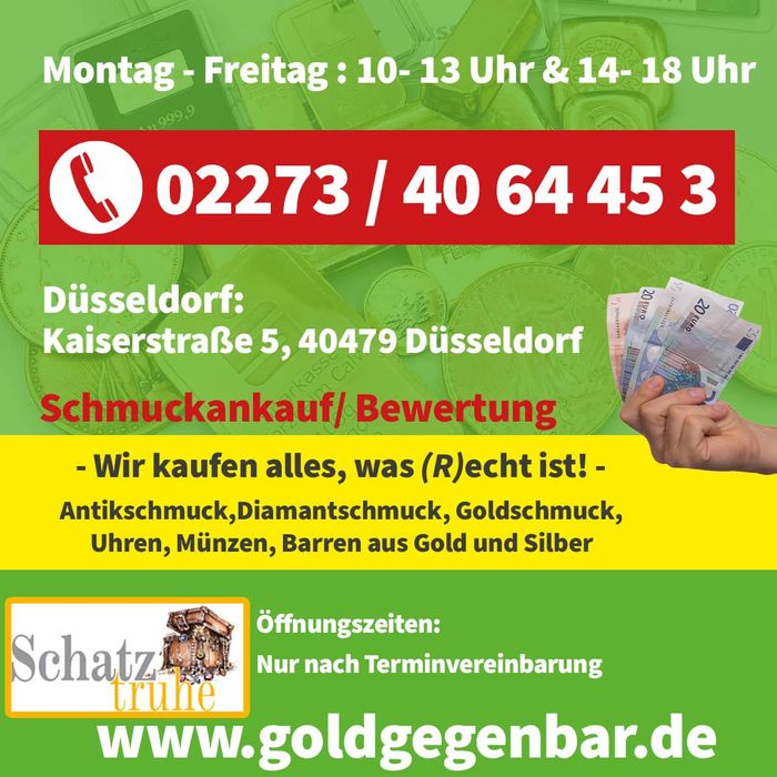Schatztruhe GmbH u. Co. KG Juwelier Goldankauf Uhren + Schmuck Kaiser Str. 5 40479 Düsseldorf 