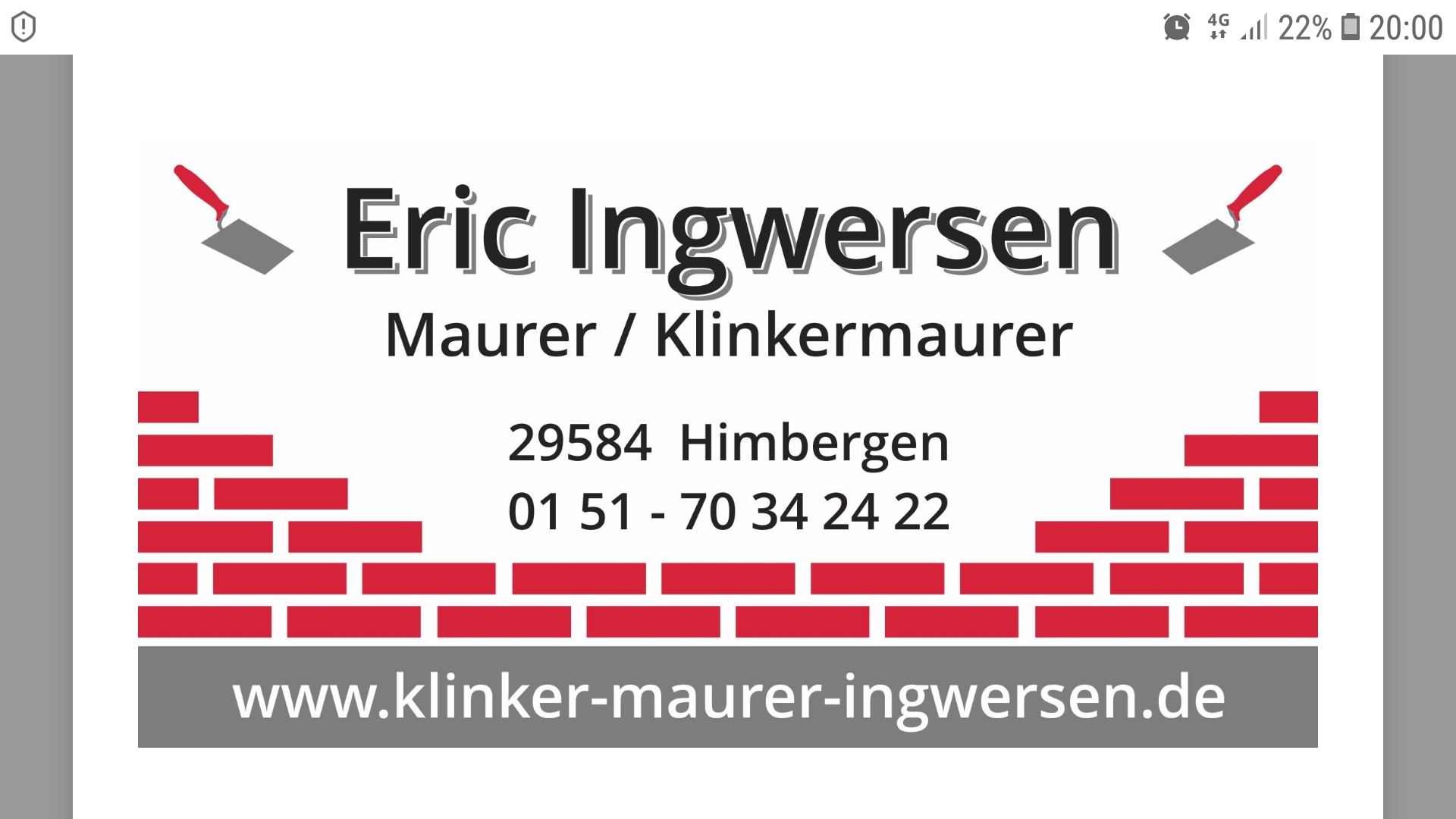 Bild 1 Eric Ingwersen Maurer- und Klinkerarbeiten in Himbergen