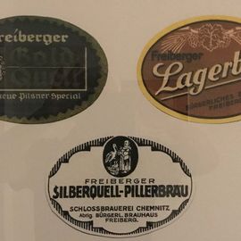 Freiberger Bier im Rahmen "an der Wand"