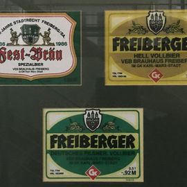 Freiberger Bier im Rahmen "an der Wand"