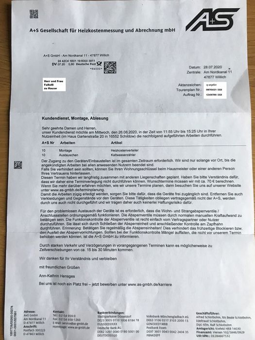 A + S Gesellschaft für Heizkostenmessung u. Abrechnung mbH