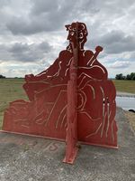 Bild zu Stahlblechskulptur "Flussgott Viadrus" bei Güstebieser Loose