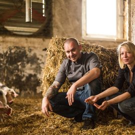 Mandy, Thilo und die eigenen Bunten Bentheimer