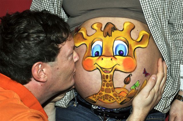 Babybauchbemalung / Belly painting"Giraffe"