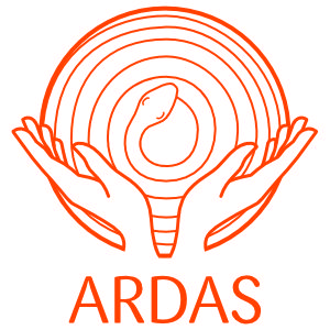 Das Logo des ARDAS Yogazentrums in Hamburg