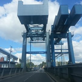 Rügendamm und Ziegelgrabenbrücke in Stralsund