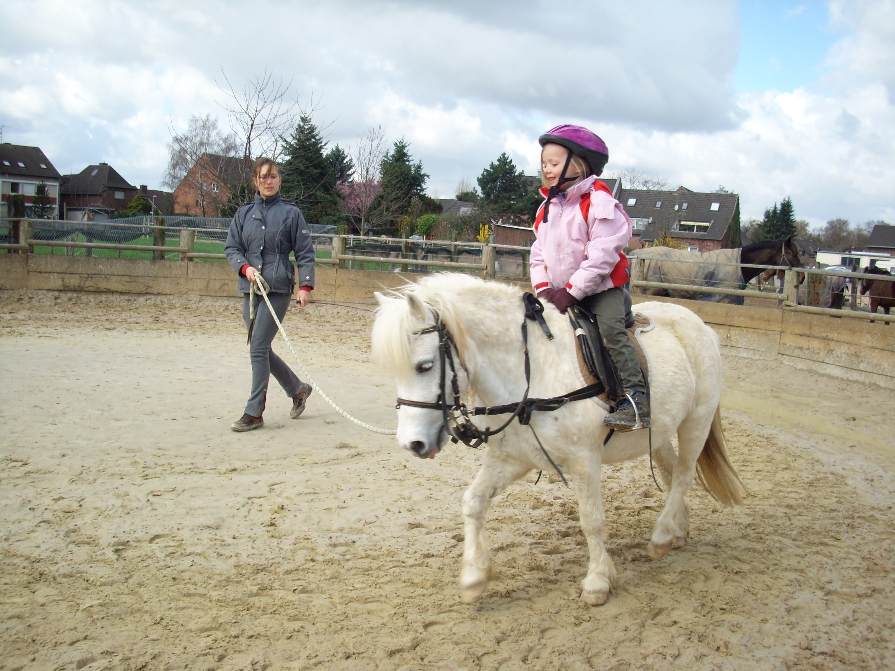 Longieren, mit den Ponys auch für kleinere Kinder ein Spaß!