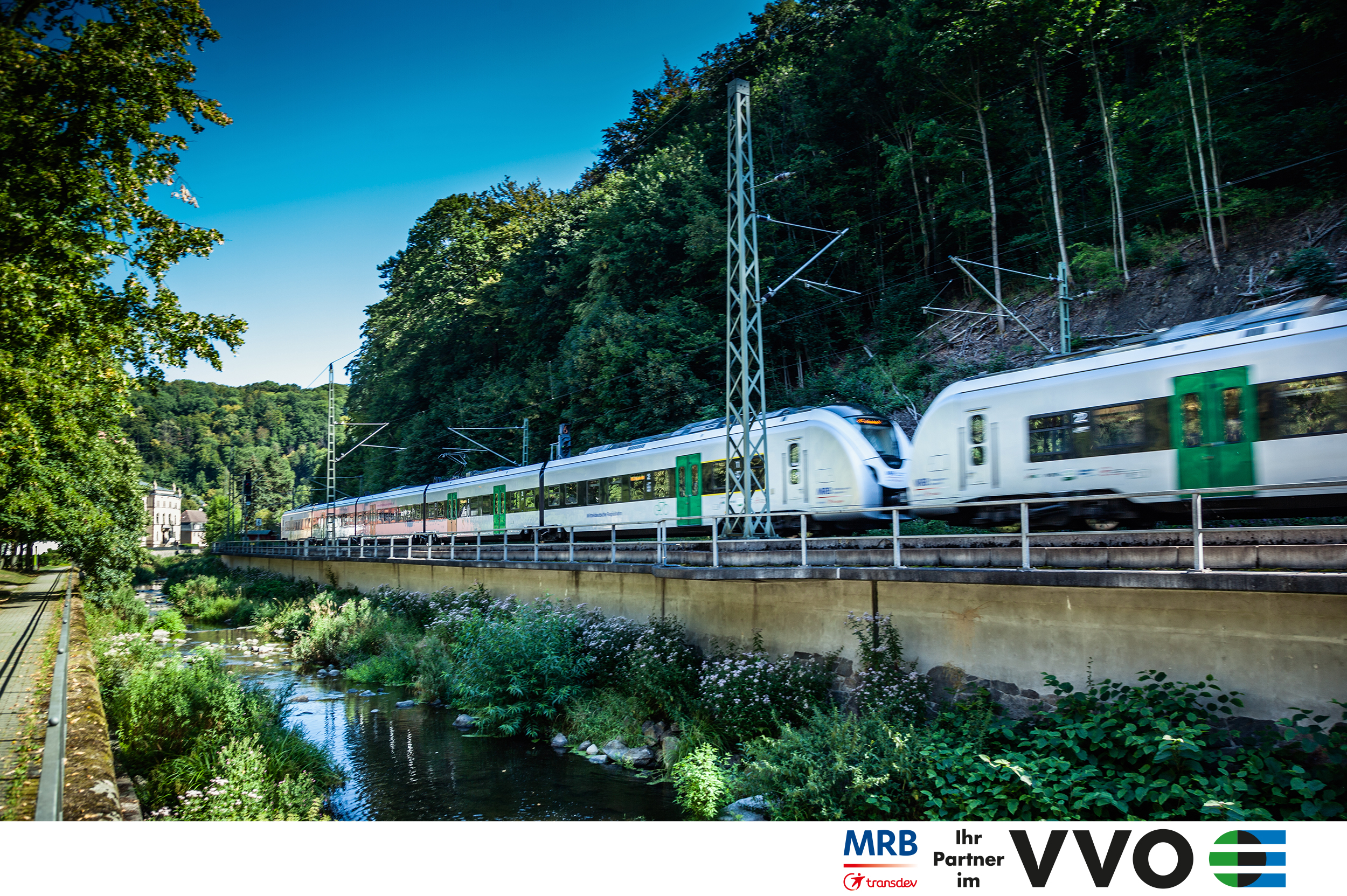 Zug bei Tharandt von der Mitteldeutschen Regiobahn (MRB) - Partner im Verkehrsverbund Oberelbe