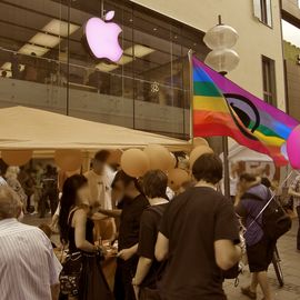 Piratenpartei vor Apple Store - das &auml;ndern nichts, wieder einmal...