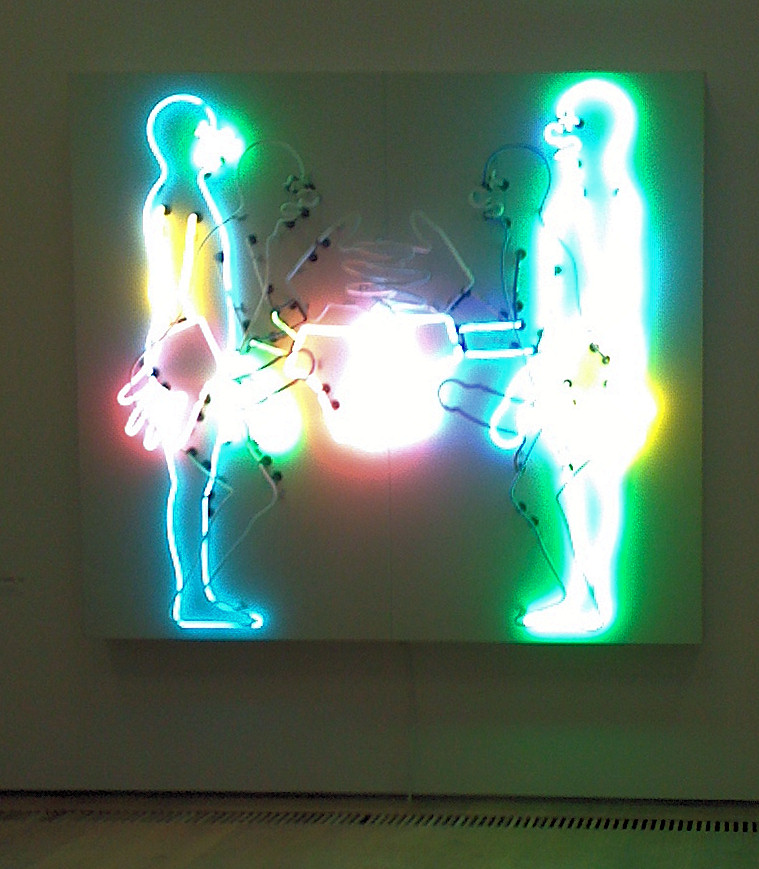 Bruce Nauman: Mean Clown Welcome, 1985 Neon-Installation, Glas, Alu, verschiedene Leuchtstoffröhren