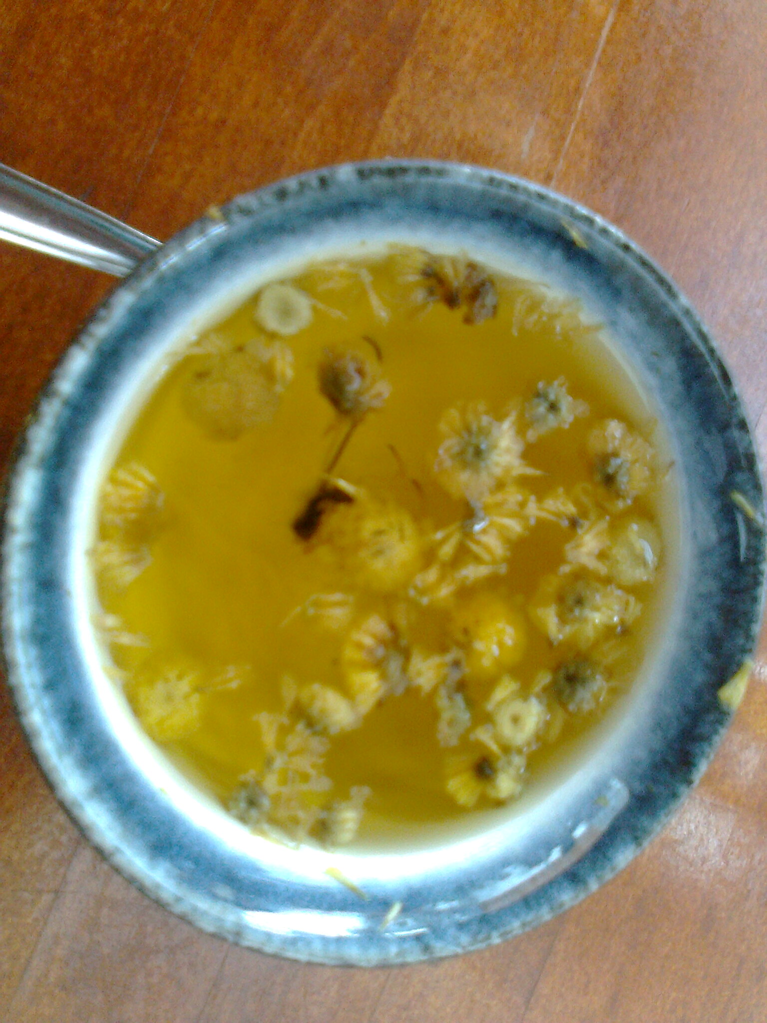 Ein wunderschöner, leckerer Chrysanthemen-Tee mit ganzen Blüten drin :)
