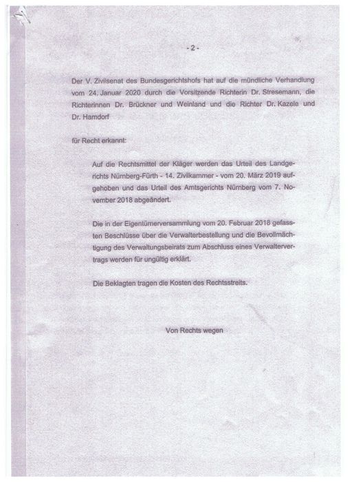 Urteil des Landgericht Nürnberg Fürth