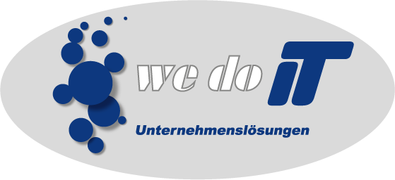 Das Firmenlogo der we do IT GmbH - Unternehmenslösungen.