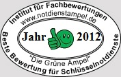 Grüne Ampel 2012 für Beste Bewertung Schlüsselnotdienst