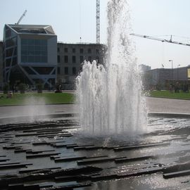 Lustgartenbrunnen mit Stadtschlossbaustelle dahinter.:)