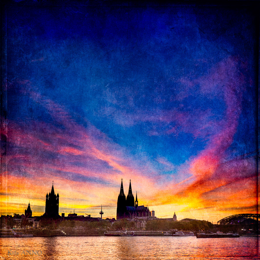 Ein Bild aus der Serie Köln ANNO. Malerische Fotos von besonderen Ansichten Kölns, als Fine Art Print mit unglaublicher Farbwirkung.