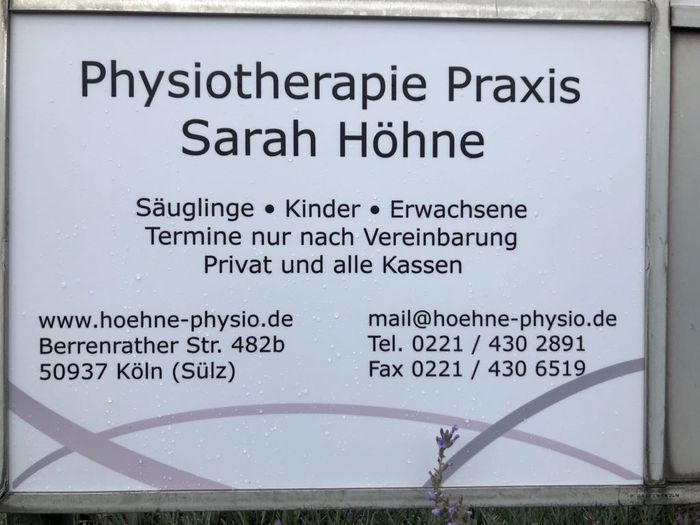 Physiotherapie Praxis Sarah Höhne, Berrenrather Str. 482B, 50937 Köln, Öffnungszeiten 