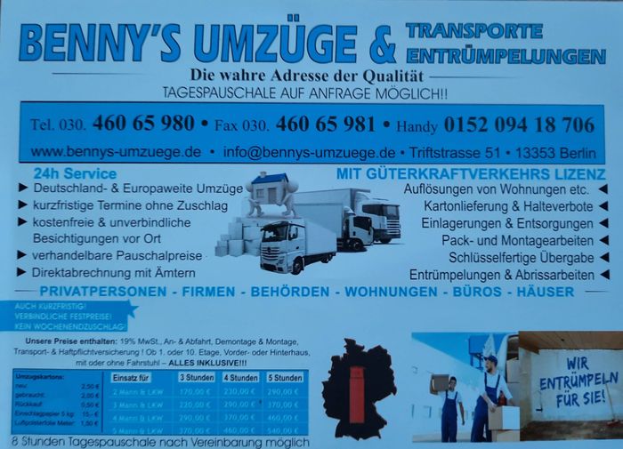 Bennys Umzüge & Transporte