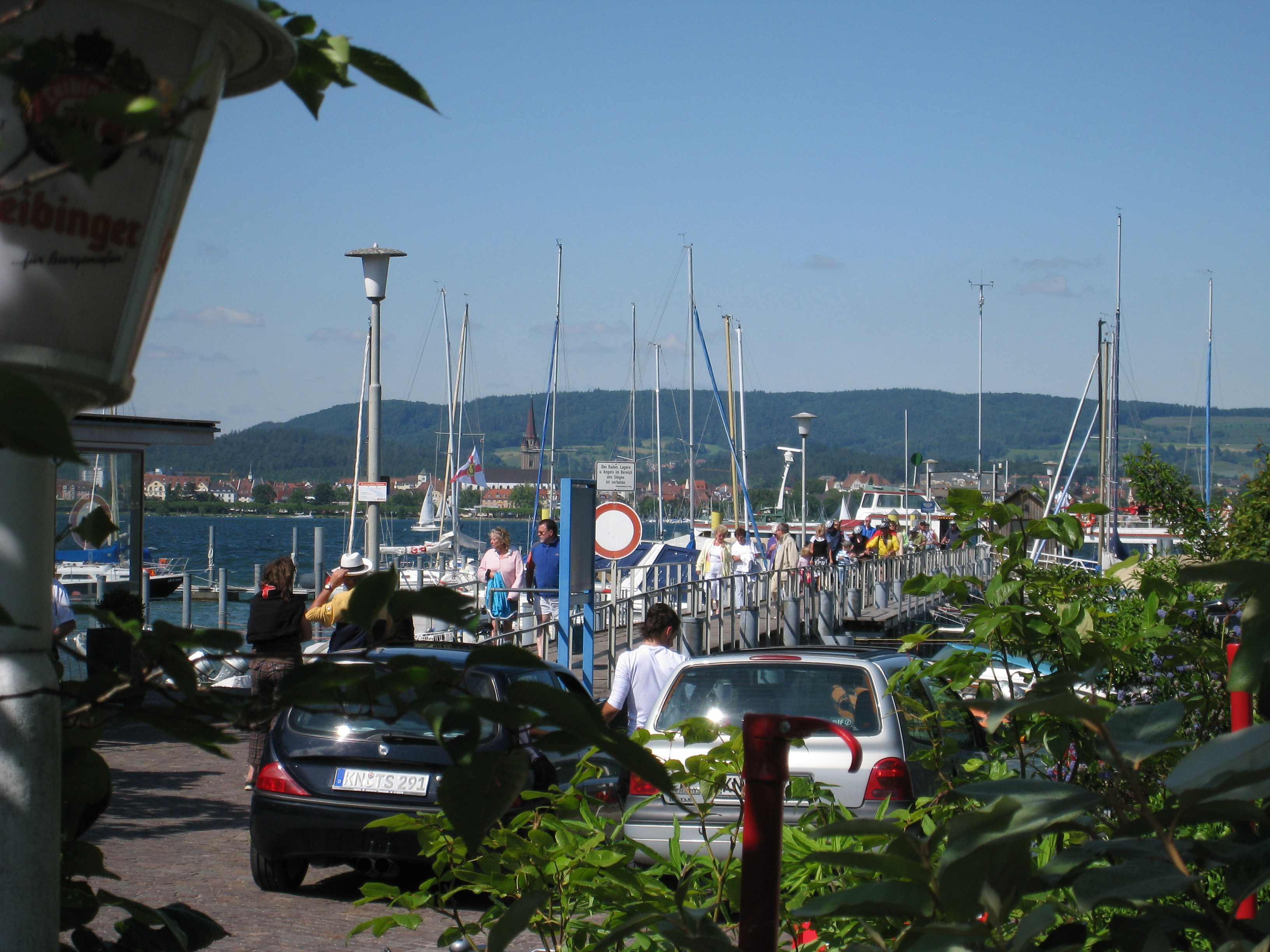 Der Cafe- Ausblick Hafen Iznang am Bodensee