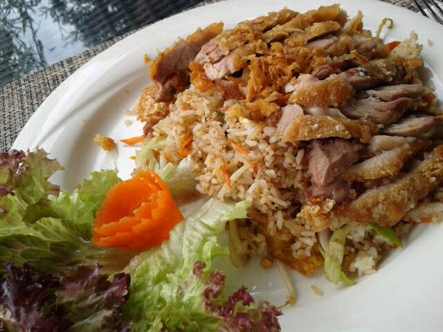 Ente mit gebratener Reis