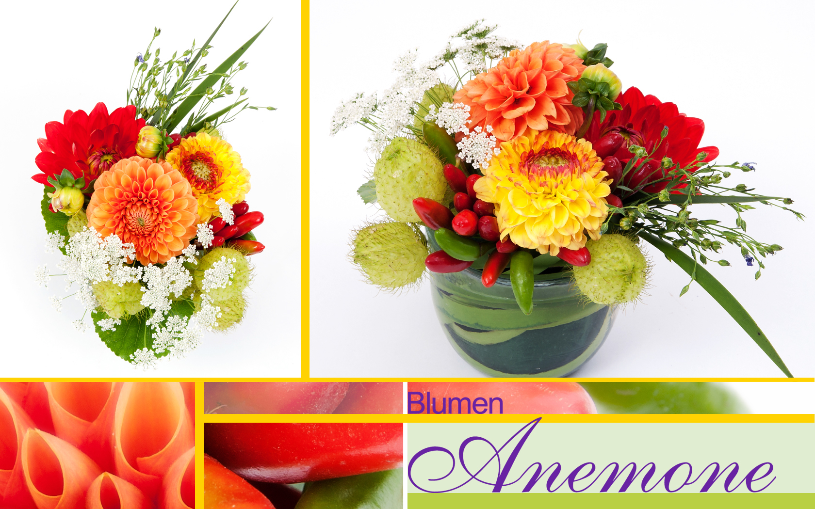 Farbenfrohe Blumendeko bei Blumen Anemone in München